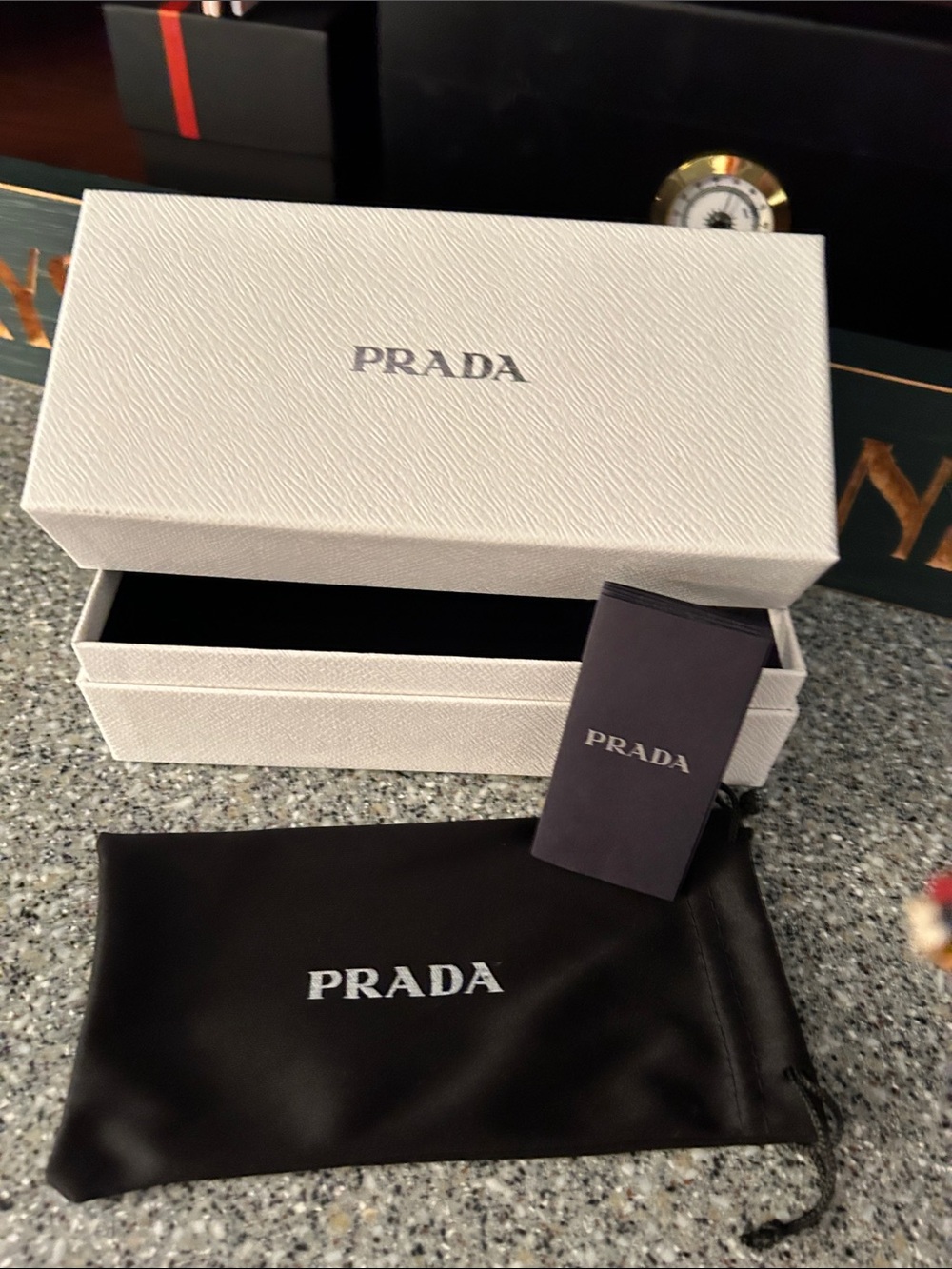 Prada Unisex Gold Frame Brown Lens Aviator Sunglasses - Picture 4 of 6
